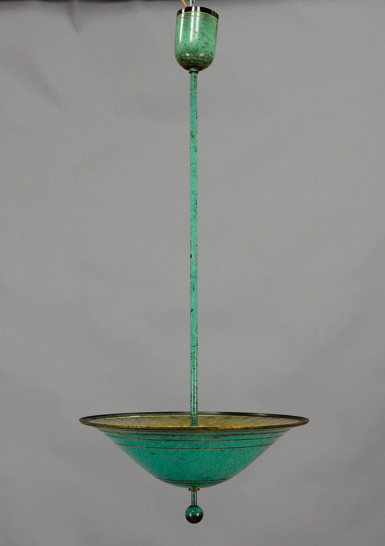 German Art Deco WMF Ikora Metal Ceiling Lamp