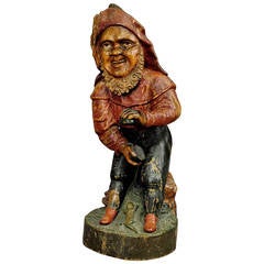 Whimsical Carving of a Dwarf with Snuffbox, 19th Century 1