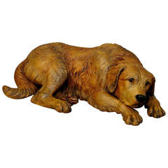 Large Carving of St. Bernard Dog