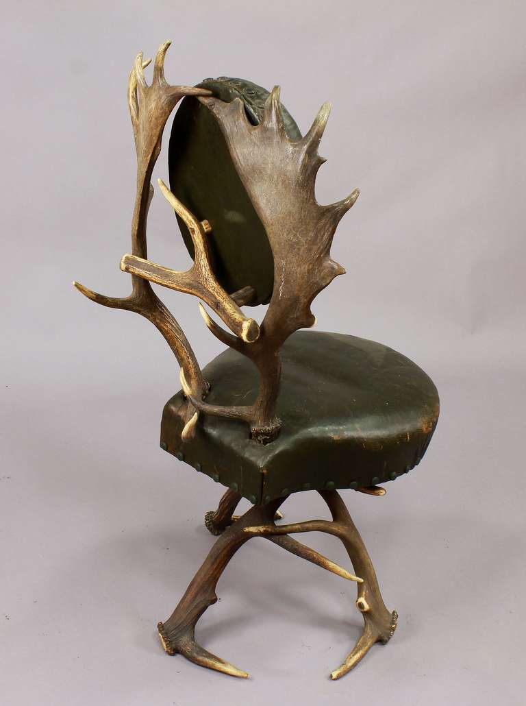 Black Forest 19th Century Antler Parlor Chair
