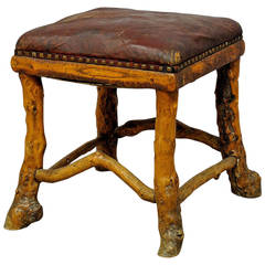 Antique Rustic Root Wood Stool