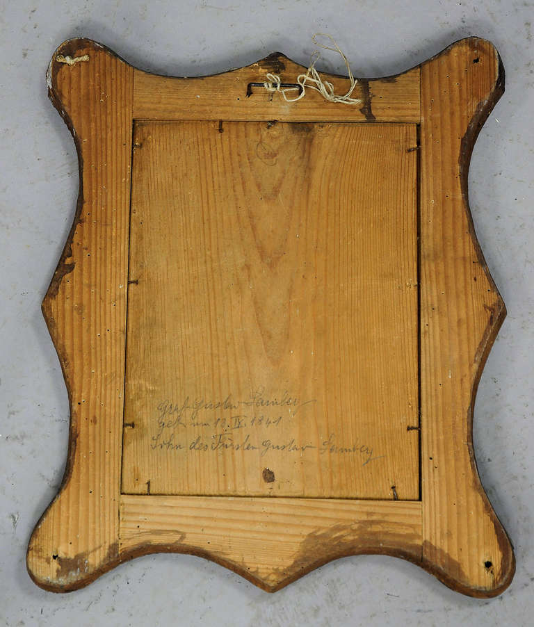 19th Century Picture Frame with Antler Marquetry, Blondel Style, circa 1840