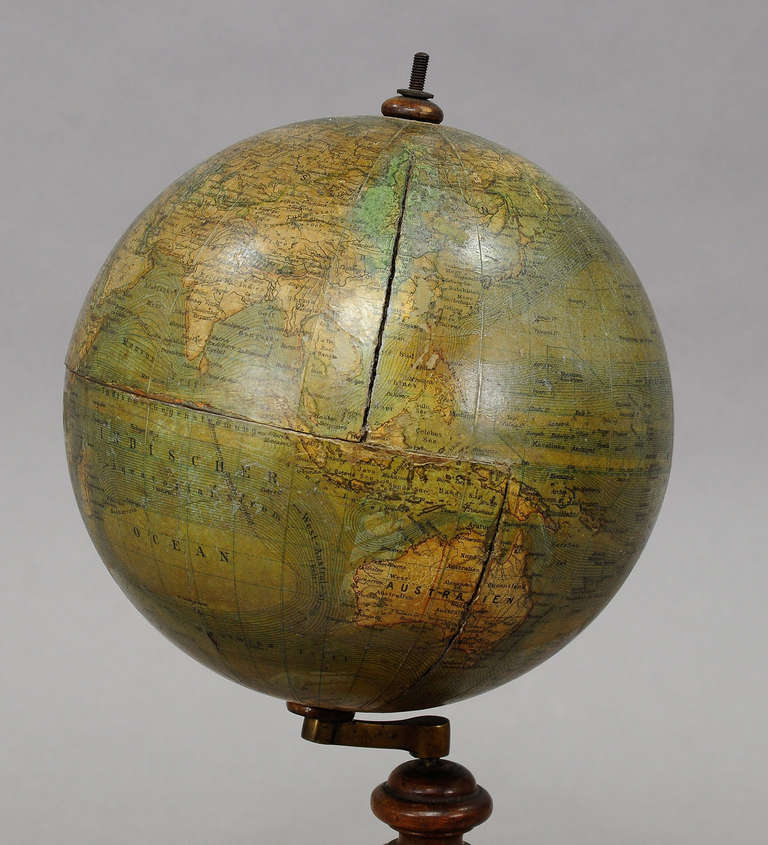 19th Century Small Terrestrial Earth Globe by Heymann, circa 1890
