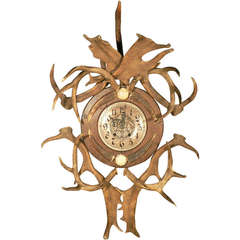 antler wall clock 1890