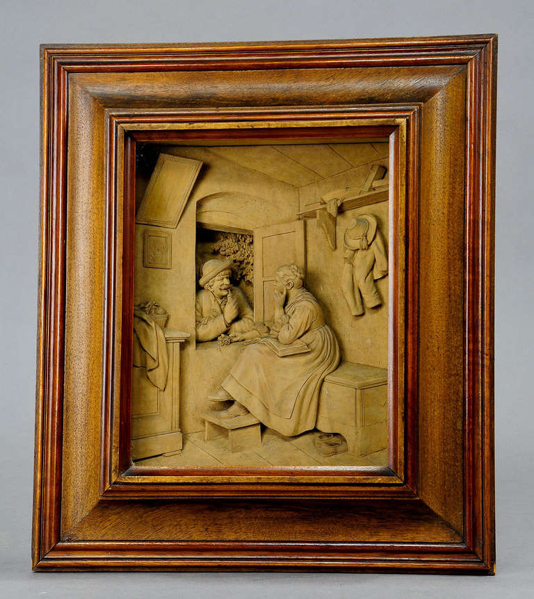 Fine Carved Wood Diorama by Steiner, Meran