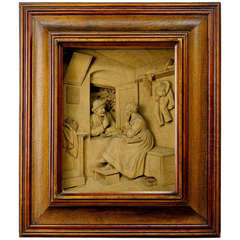 Fine Carved Wood Diorama by Steiner, Meran