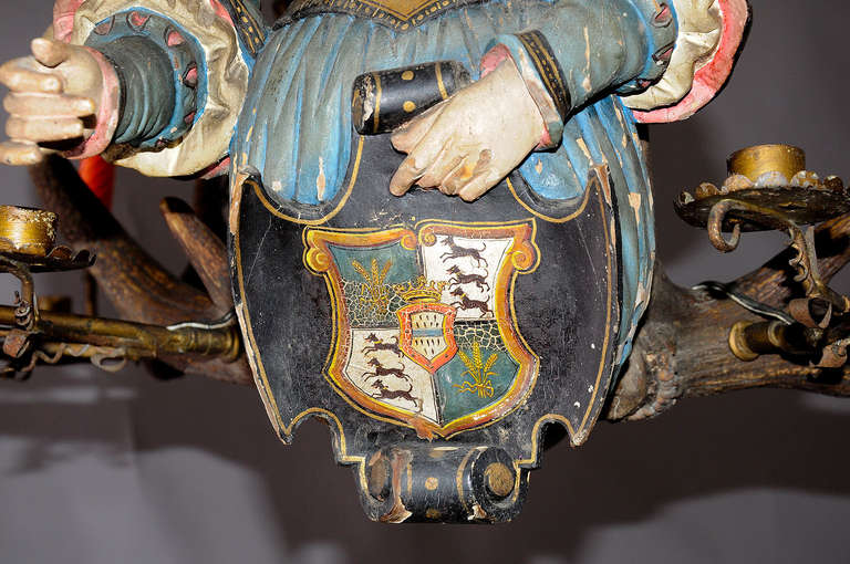 Antique Carved Wood Lusterweibchen of a Victorian Lady In Good Condition In Berghuelen, DE