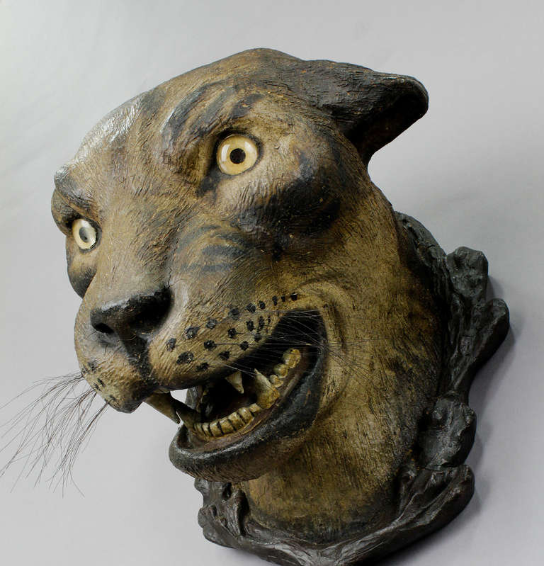 Gorgeous Pair of Leopard Heads In Excellent Condition In Berghuelen, DE