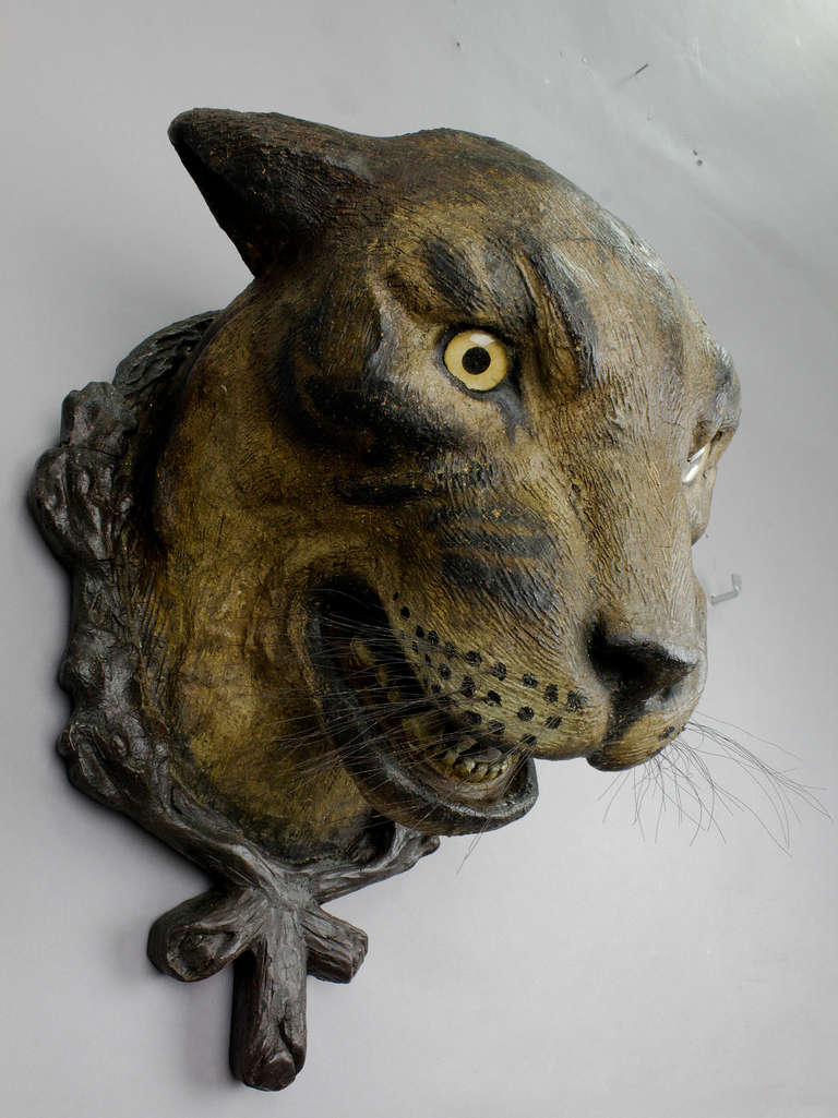 Rustic Gorgeous Pair of Leopard Heads