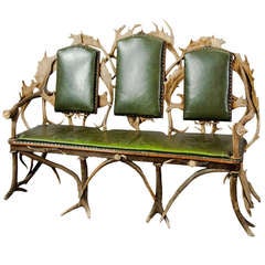 Antique Black Forest Three Seater Antler Sofa, 1900 2