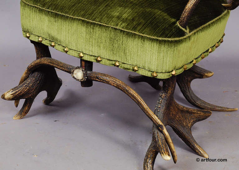 Antique Moose Antler Chair Austria Circa 1880 In Excellent Condition In Berghuelen, DE