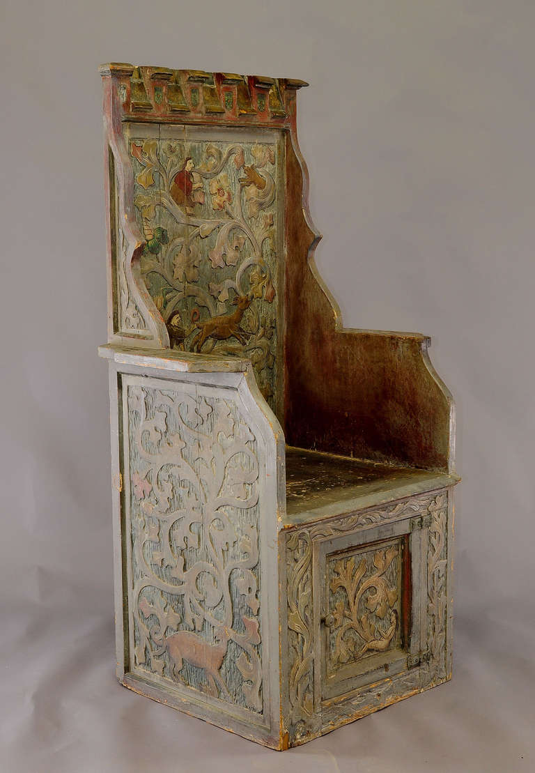 Carved Wood Chair in Gothic Style 2