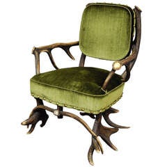Antique Moose Antler Chair Austria Circa 1880
