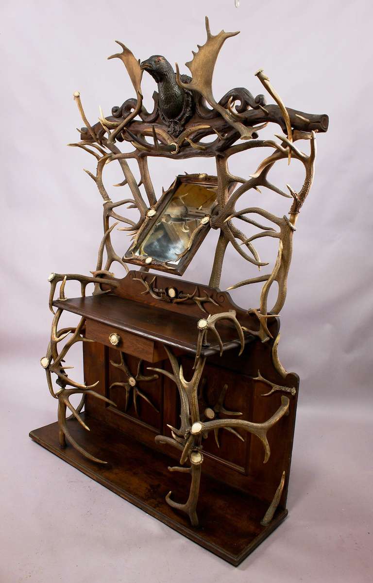 Large Black Forest Antler Wardrobe by Madl & Son ca. 1890