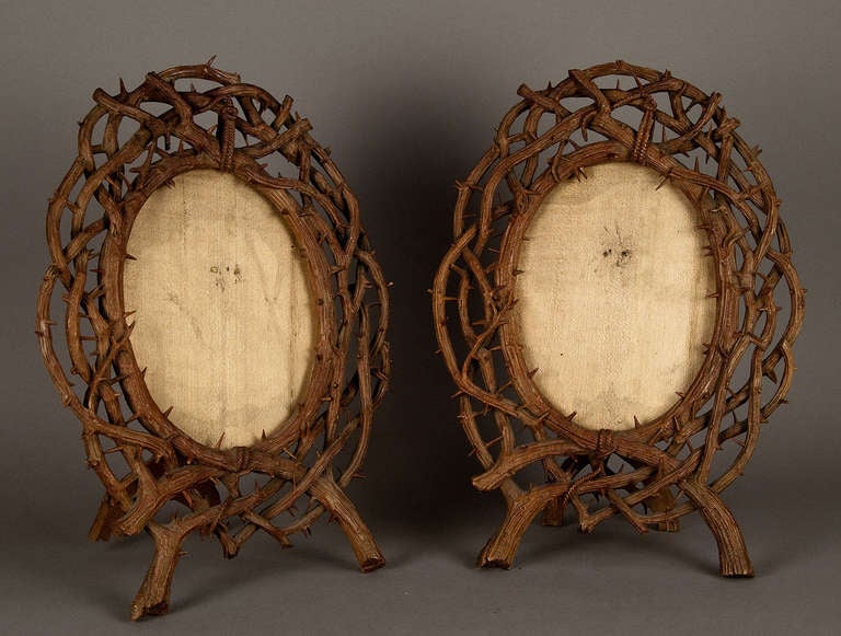 Pair of Carved Wood Picture Frames ca. 1890