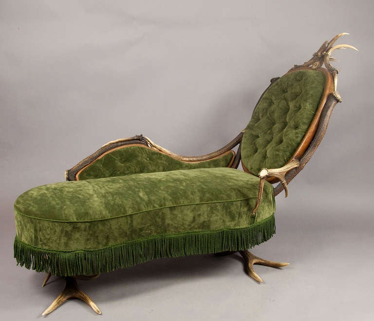Antique Antler Chaise Longue Ca. 1890