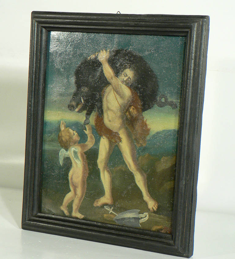 Oil Painting of Hercules Catching a Wild Boar