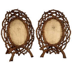Pair of Carved Wood Picture Frames ca. 1890