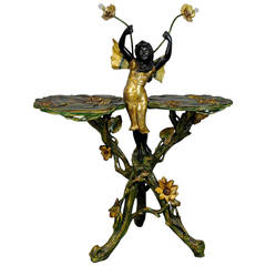 19th Century Venetian Fantasy Fairy Blackamoor Side Table 3