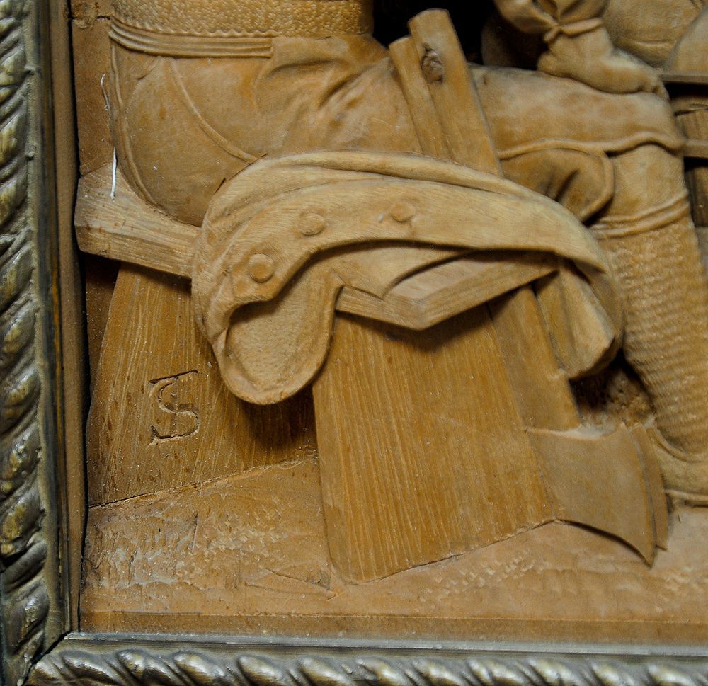 Italian Finely Carved Wooden Diorama by Steiner Meran after Franz Defregger