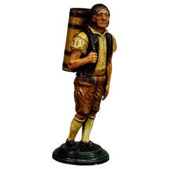 Rare Tin Figurine of a Winegrover with Pannier