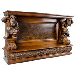 Antique Black Forest Console With Carved Dwarfs