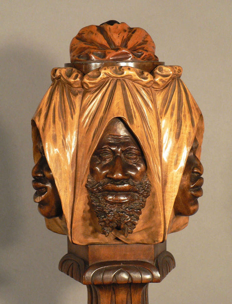 Carved humidor with Arab faces, Vienna, circa 1910
large humidor out of a tobacco shop in Vienna. Masterly hand-carved lindenwood carved heads of oriental people as decoration.