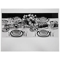 Vintage Print of a Set Table by Willi Moegle, 1960