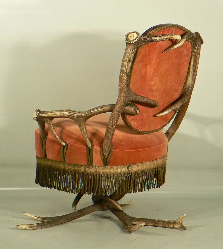 Antler Easy Chair, Austria, circa 1880 For Sale at 1stdibs