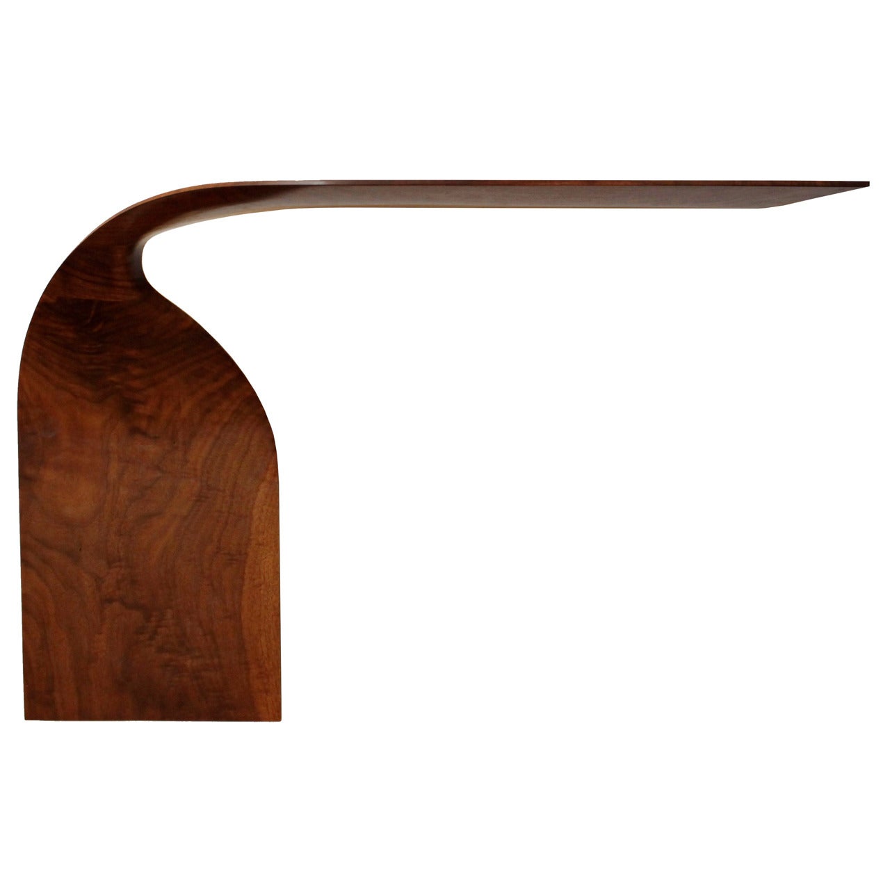 
Sculptural Hand-Carved 90° Twist Wall Console
 by Carol Egan For Sale