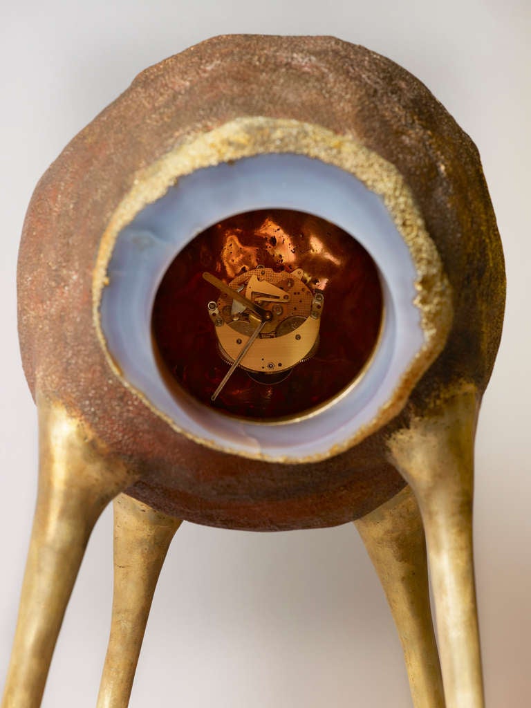 Dutch 'Time Is A Treasure I' Bronze Sculpture and Animal Clock by Nacho Carbonell