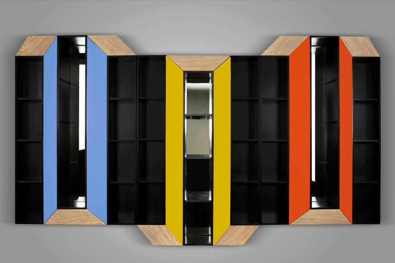 'Cinétisme III, ' Wall Cabinet and True Functional Painting by Charles Kalpakian In New Condition In Paris, FR