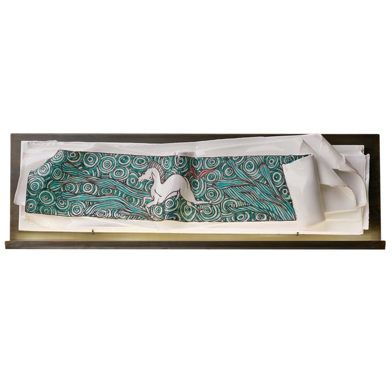 'Run', a Unique Handmade Porcelain Book and Wall Lighting Sculpture For Sale