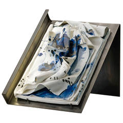 'Storm', a Unique Handmade Porcelain Book and Table Light Sculpture - In Stock