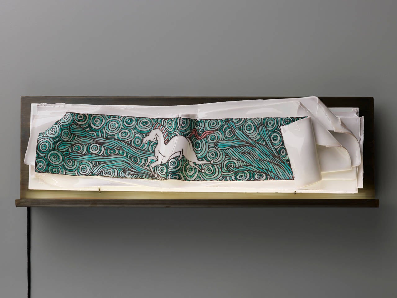 Chinese 'Run', a Unique Handmade Porcelain Book and Wall Lighting Sculpture For Sale