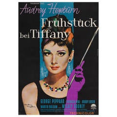Vintage Fruhstuck Bei Tiffany "Breakfast at Tiffany's, " Original German Movie Poster