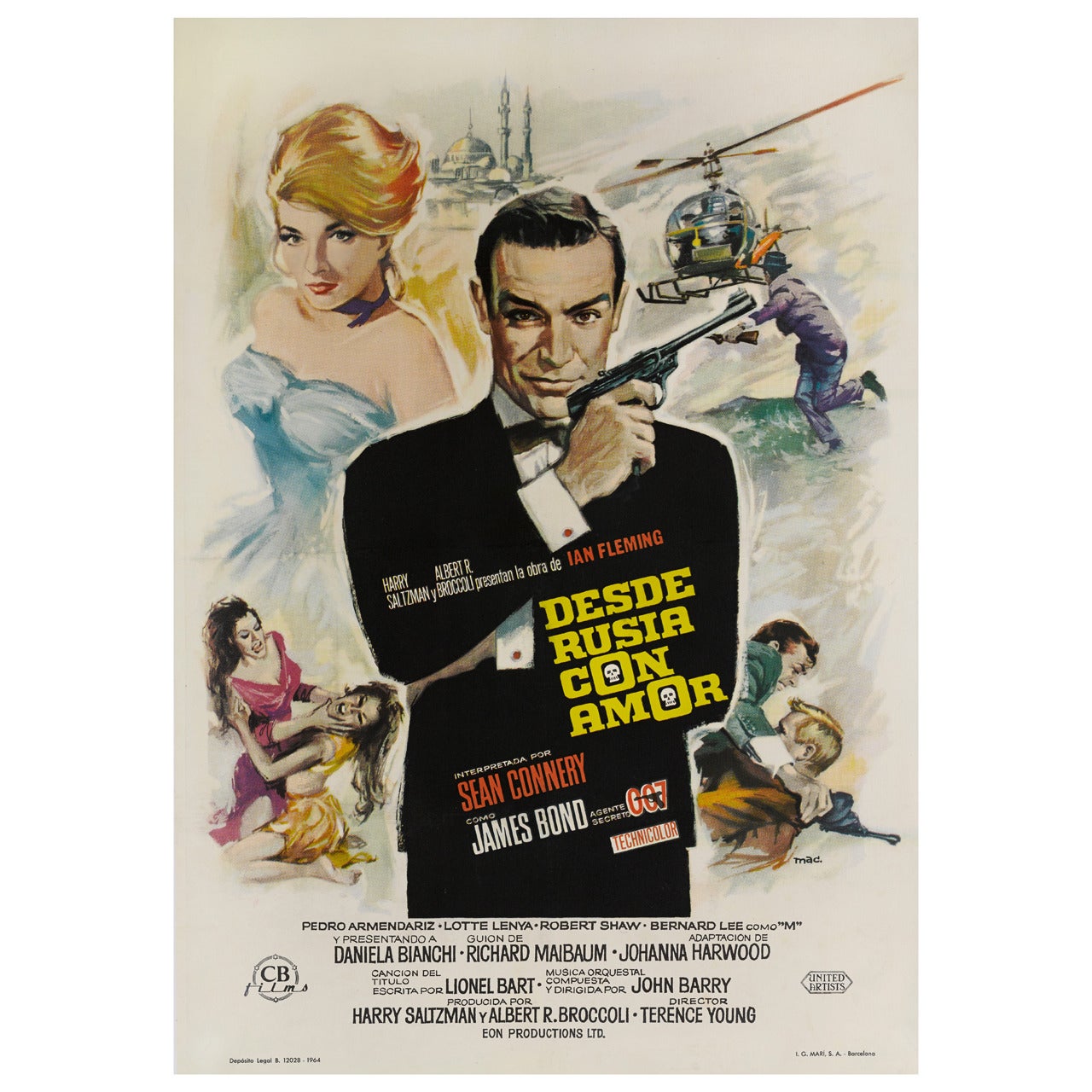 Desde Rusia Con Amor "From Russia With Love, " Original Spanish Movie Poster