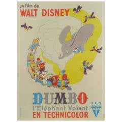 "Dumbo / Dumbo l' Elephant Volant, " Original French Movie Poster 