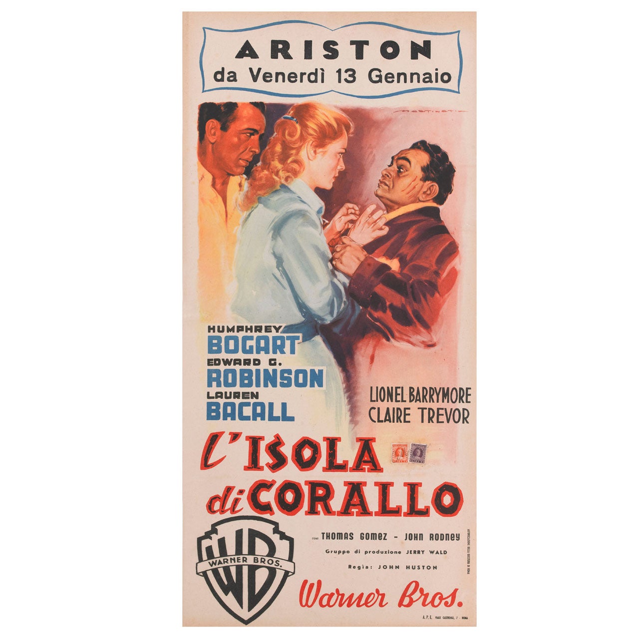 Key Largo / L'Isola Di Corallo, Original Italian Movie Poster For Sale