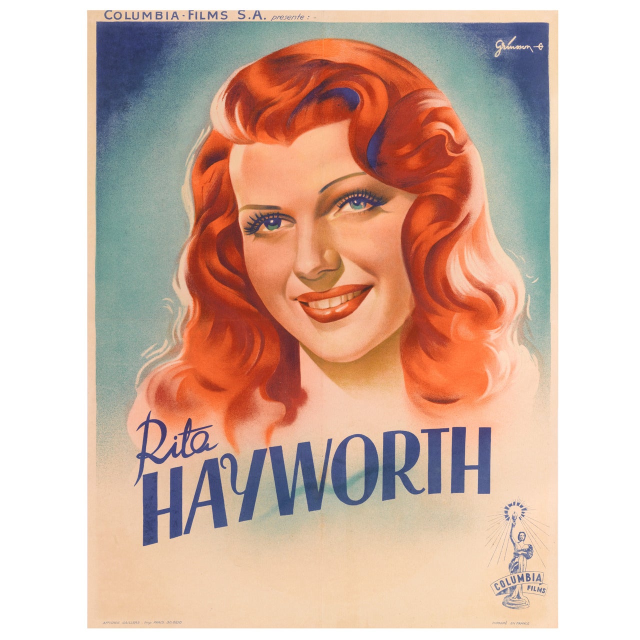 "Rita Hayworth" Original French Movie Poster