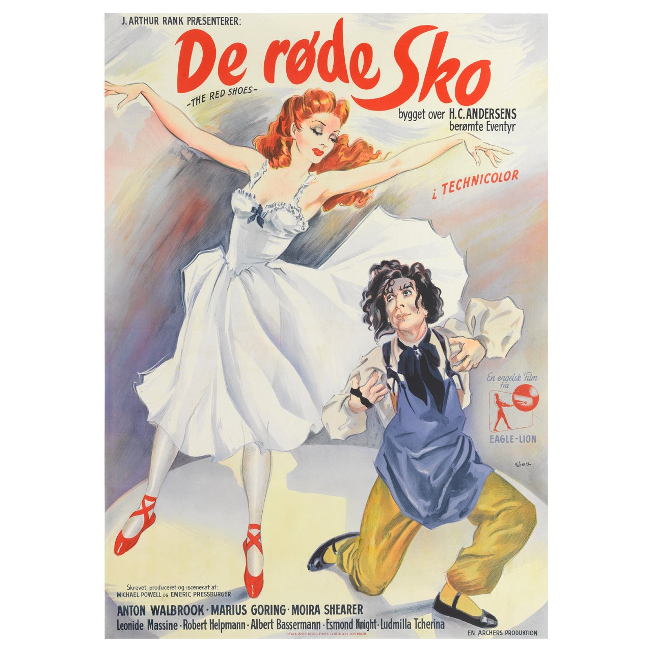 "The Red Shoes" Original Danish Movie Poster