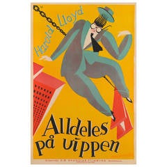 "Safety Last" (Alldeles Pa Uippen), Swedish Film Poster