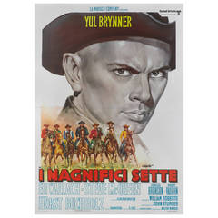 "Magnificent Seven" or "I Magnifici Sette" Original Italian Film Poster