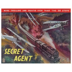 Affiche publicitaire britannique originale d'un « Secret Agent »