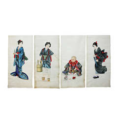 A Set of Four Japanese Paintings