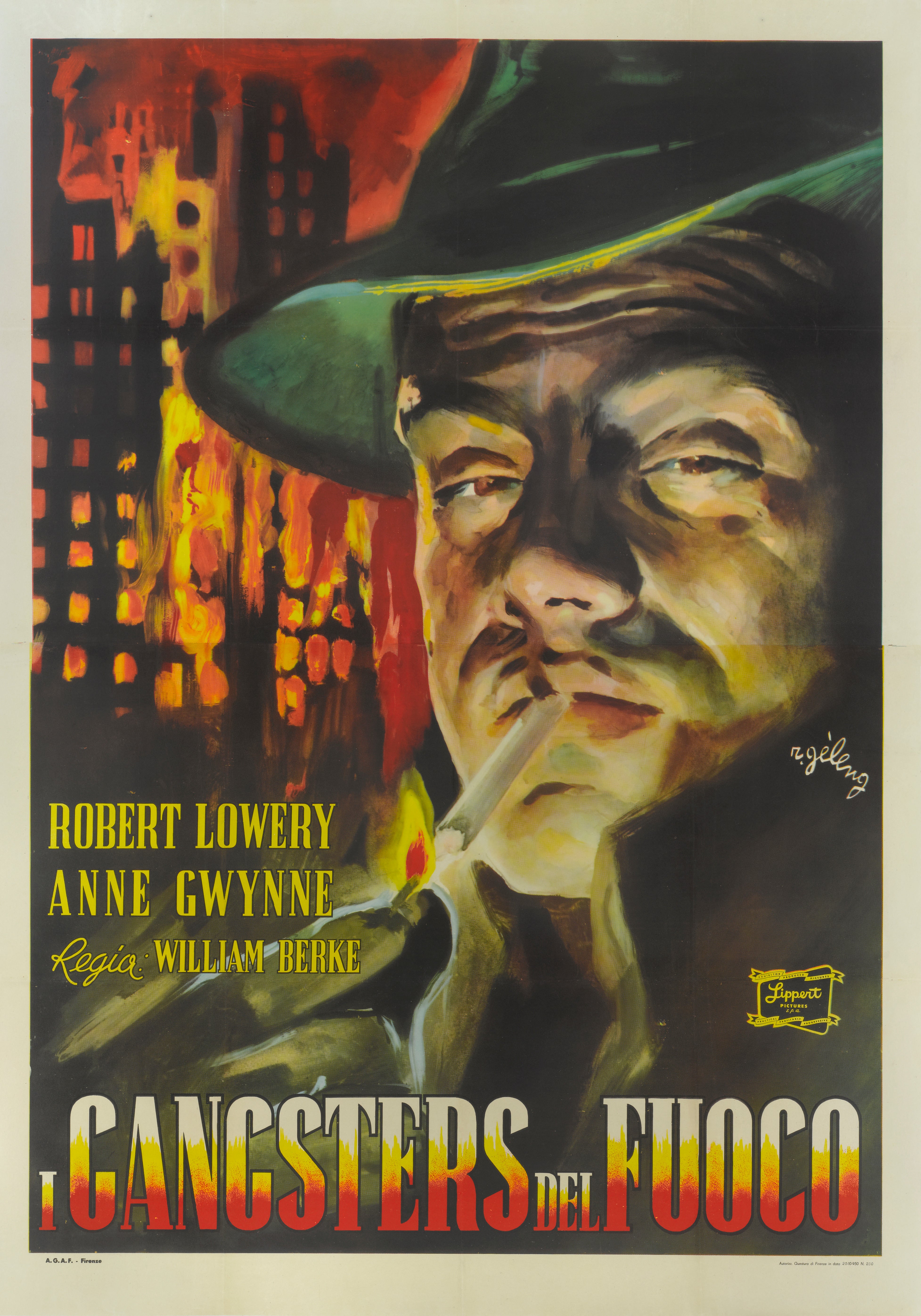 Affiche originale du film italien « I Gangsters del Fuoco » (Les bandits du Fuoco)