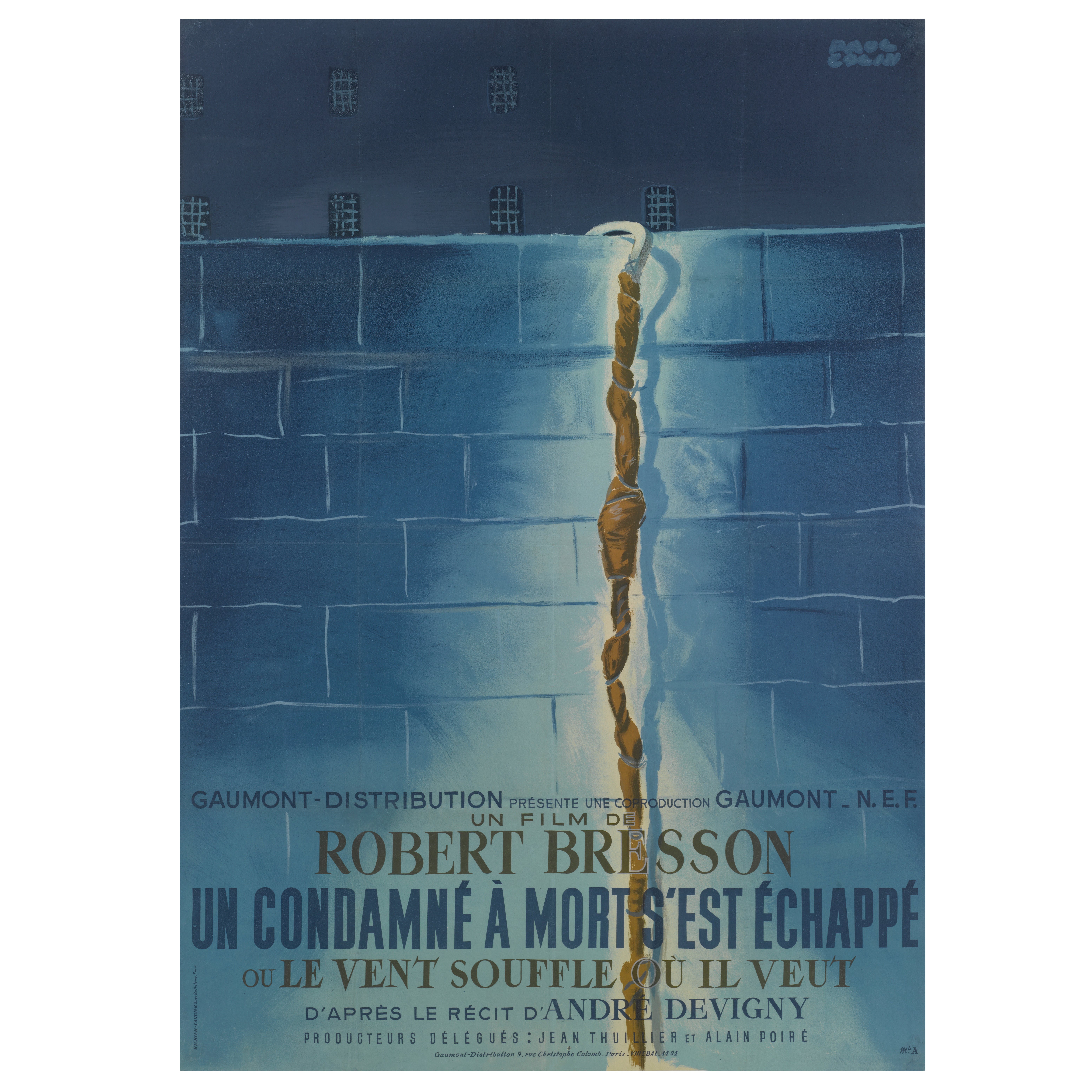 "Un Condamne a Mort s'Est Echappe" Original French Film Poster