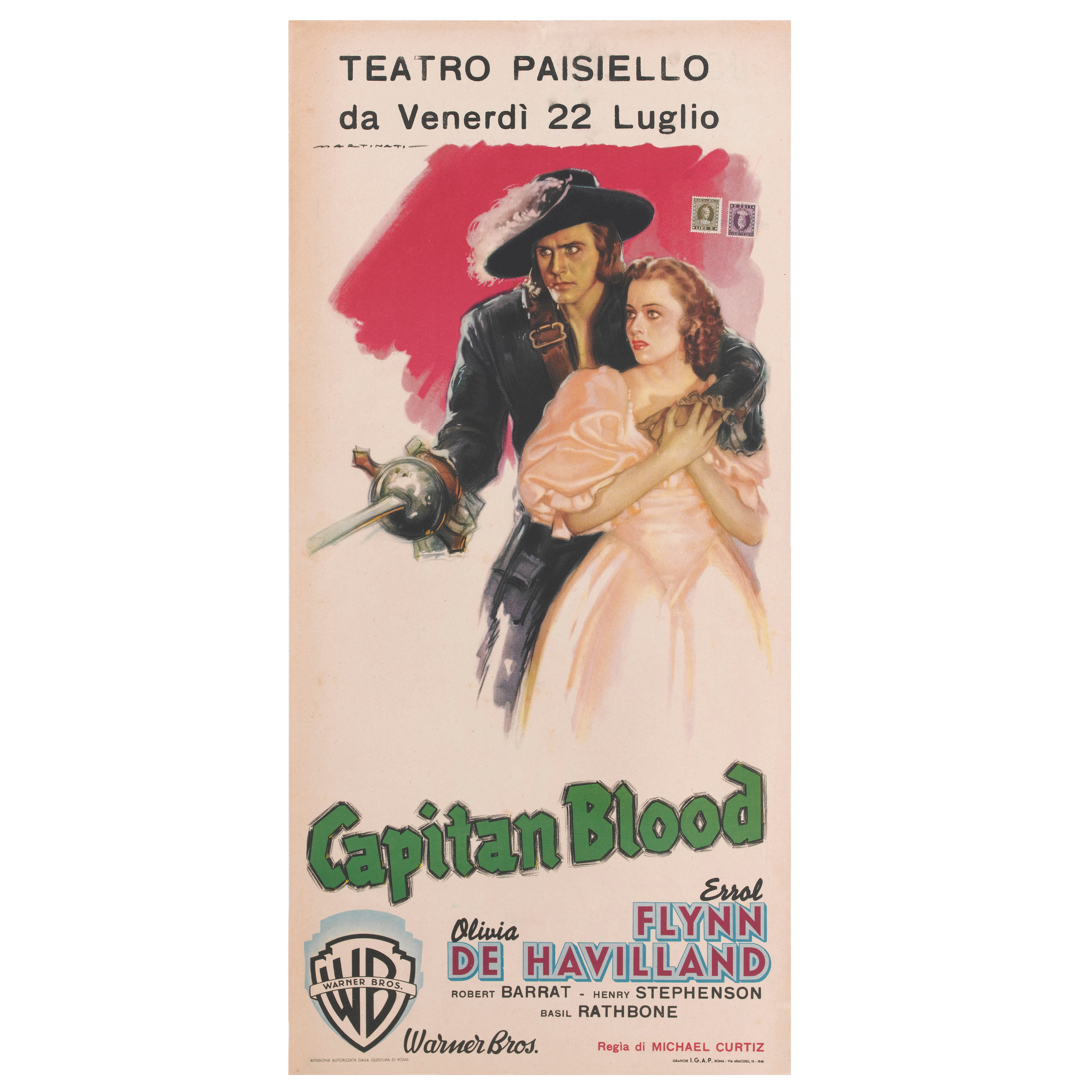 "Capitan Blood" Original Italian Film Poster, 1935
