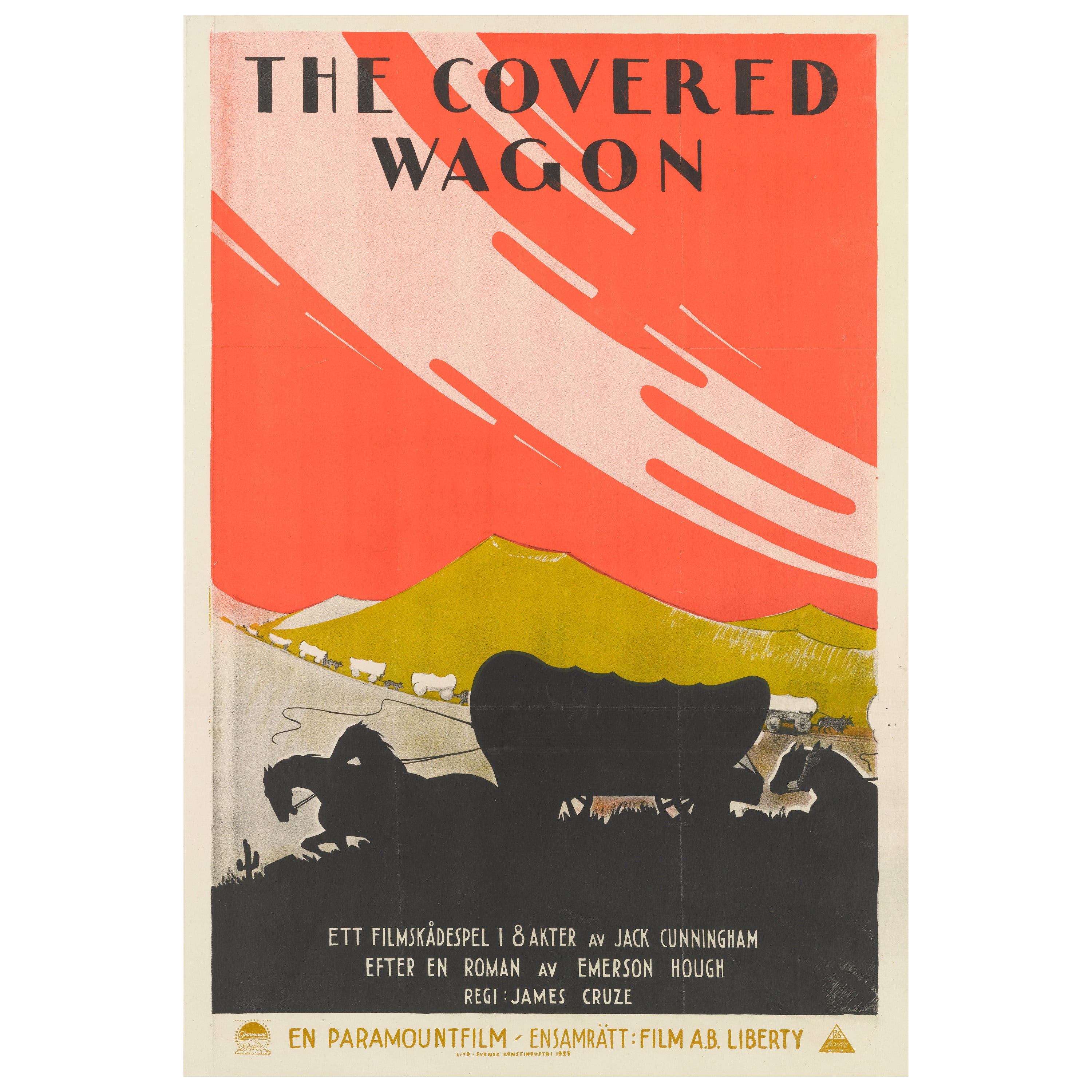 "The Covered Wagon" Original Swedish Film Poster