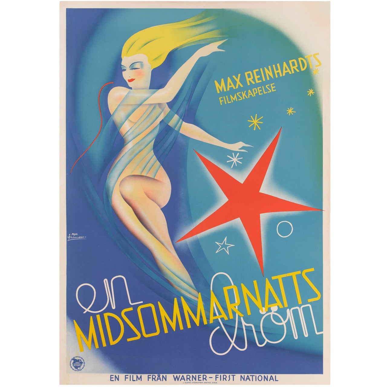 Film Poster for, "A Midsummer Night's Dream" (En Midsommarnatts Drom) For Sale